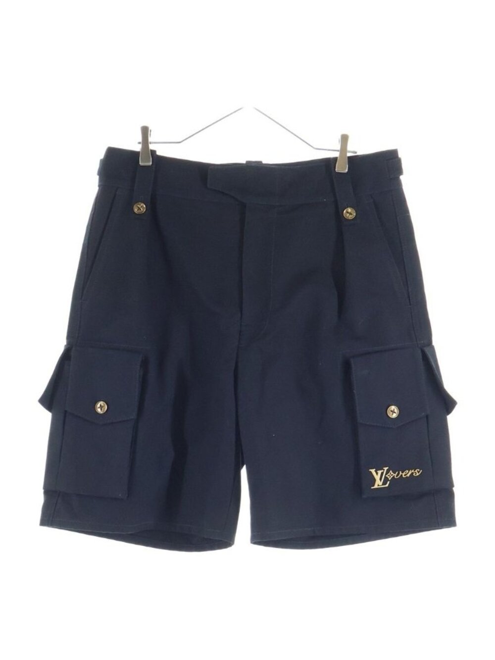 Louis Vuitton Cotton Canvas Utilities Wide Cargo Short Black Shorts